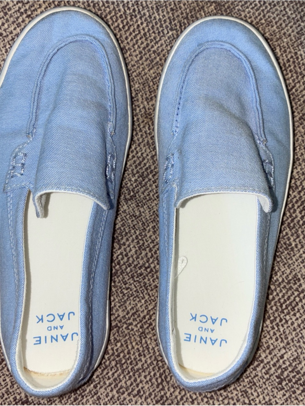 Janie and Jack Canvas Slip-On Loafers in Light Blue